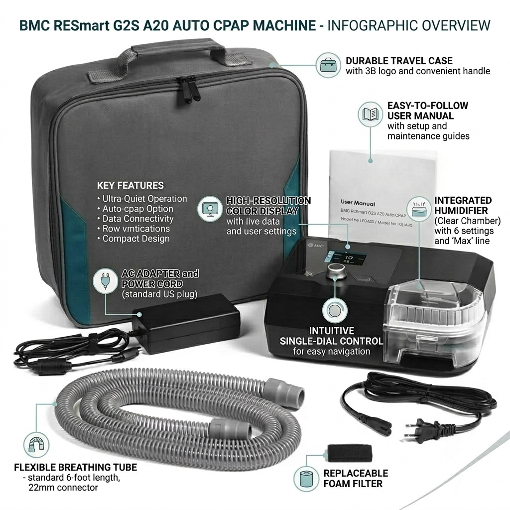 BMC RESmart G2S A20 Auto CPAP Machine thumbnail 4